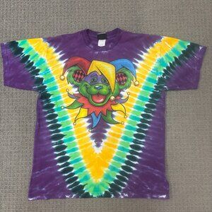 VTG Grateful Dead Shirt Mens Large Cotton Crewneck Graphic Tie Dye Jester Bear